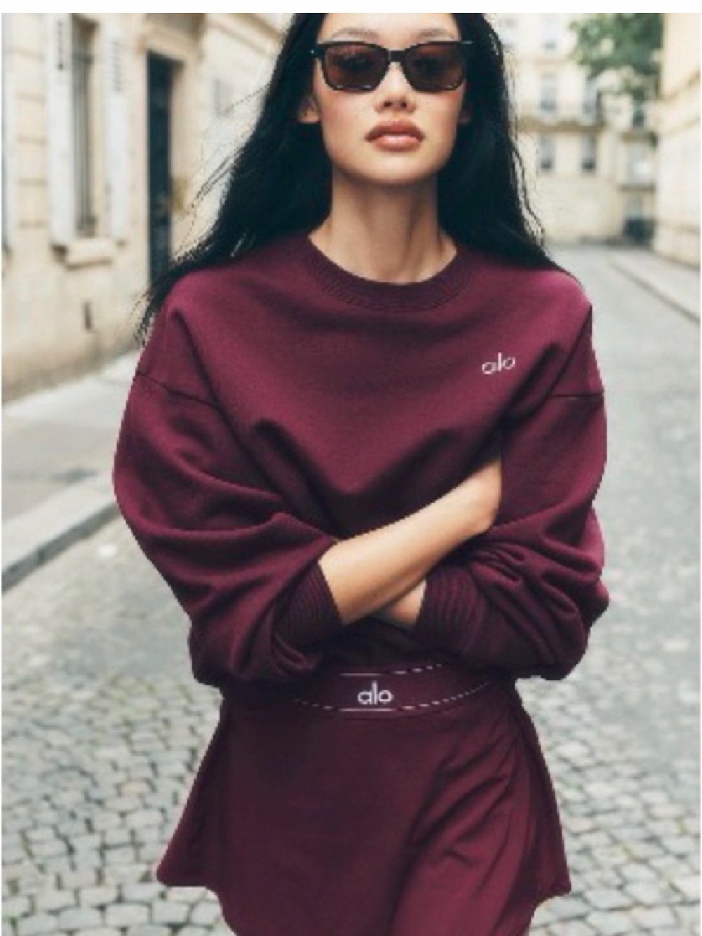 Alo Burgundy Crewneck Sweatshirt